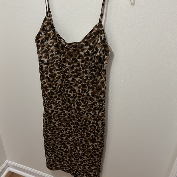 New Rebecca Minkoff Cheetah Animal Print Midi Slip Tank Dress Size Medium - Picture 2 of 6